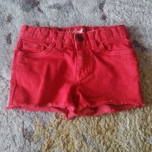 Red Jean shorts